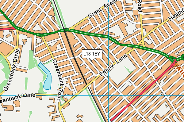 L18 1EY map - OS VectorMap District (Ordnance Survey) L18 1EY map - OS VectorMap District (Ordnance Survey)
