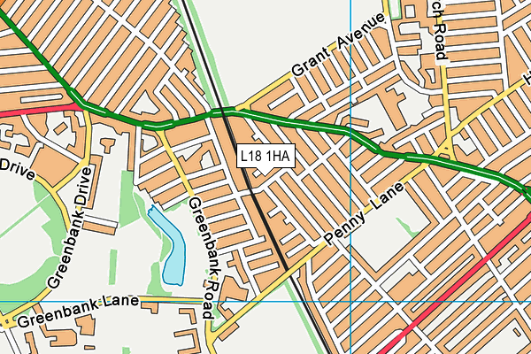 L18 1HA map - OS VectorMap District (Ordnance Survey) L18 1HA map - OS VectorMap District (Ordnance Survey)