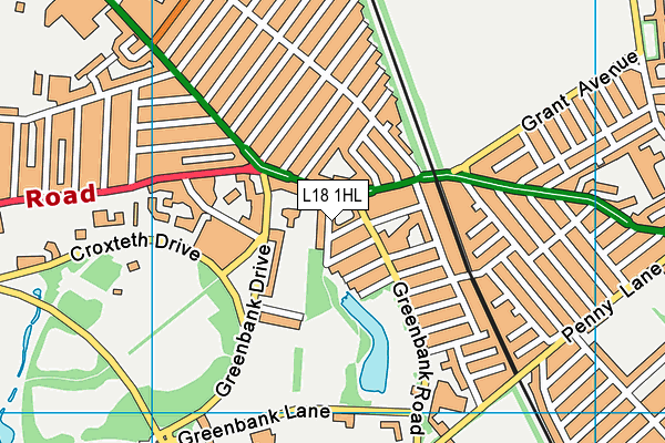 L18 1HL map - OS VectorMap District (Ordnance Survey) L18 1HL map - OS VectorMap District (Ordnance Survey)