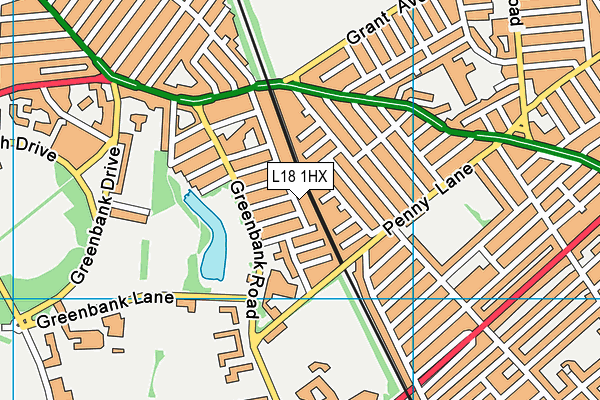 L18 1HX map - OS VectorMap District (Ordnance Survey) L18 1HX map - OS VectorMap District (Ordnance Survey)