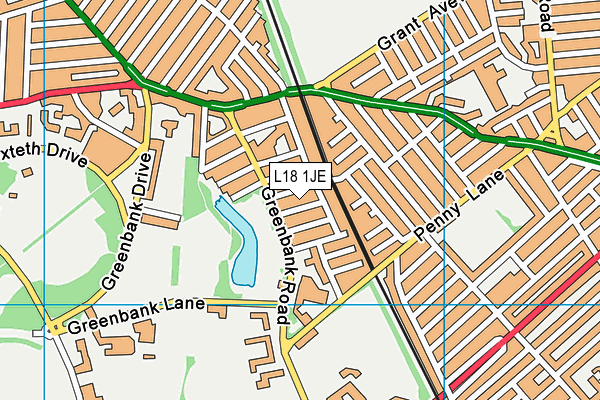 L18 1JE map - OS VectorMap District (Ordnance Survey)