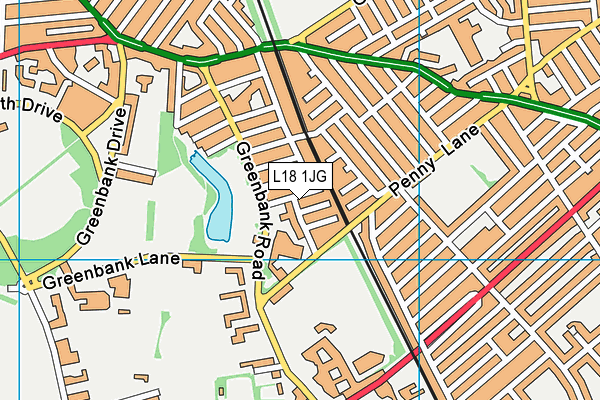 L18 1JG map - OS VectorMap District (Ordnance Survey)