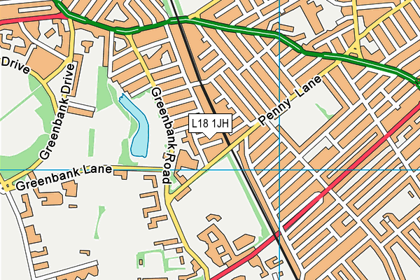 L18 1JH map - OS VectorMap District (Ordnance Survey)