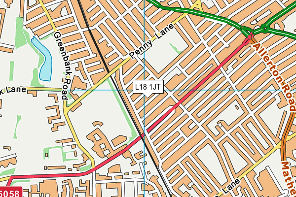 L18 1JT map - OS VectorMap District (Ordnance Survey) L18 1JT map - OS VectorMap District (Ordnance Survey)