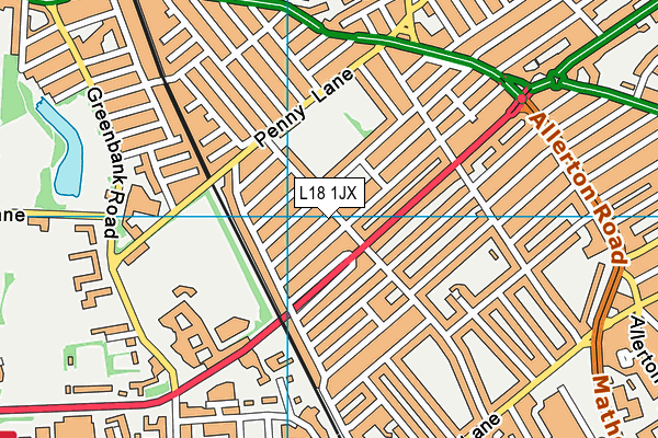 L18 1JX map - OS VectorMap District (Ordnance Survey) L18 1JX map - OS VectorMap District (Ordnance Survey)