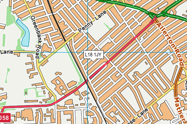 L18 1JY map - OS VectorMap District (Ordnance Survey) L18 1JY map - OS VectorMap District (Ordnance Survey)