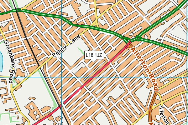 L18 1JZ map - OS VectorMap District (Ordnance Survey)