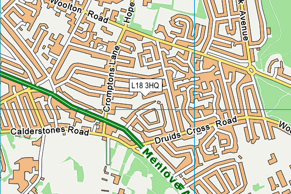 L18 3HQ map - OS VectorMap District (Ordnance Survey) L18 3HQ map - OS VectorMap District (Ordnance Survey)