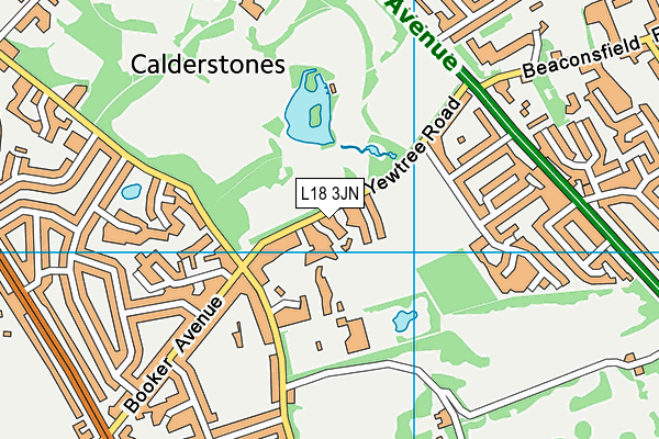 L18 3JN map - OS VectorMap District (Ordnance Survey)