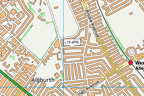 L18 4PW map - OS VectorMap District (Ordnance Survey) L18 4PW map - OS VectorMap District (Ordnance Survey)