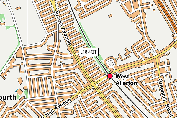 L18 4QT map - OS VectorMap District (Ordnance Survey) L18 4QT map - OS VectorMap District (Ordnance Survey)