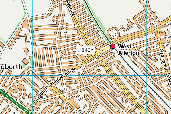 L18 4QY map - OS VectorMap District (Ordnance Survey) L18 4QY map - OS VectorMap District (Ordnance Survey)