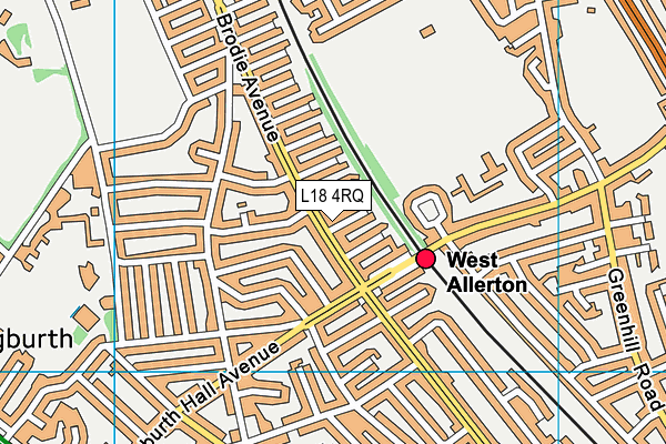 L18 4RQ map - OS VectorMap District (Ordnance Survey)