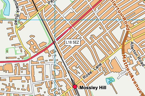 L18 5EZ map - OS VectorMap District (Ordnance Survey) L18 5EZ map - OS VectorMap District (Ordnance Survey)