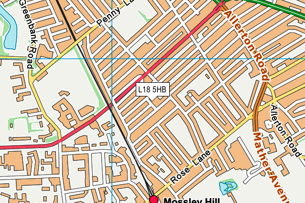 L18 5HB map - OS VectorMap District (Ordnance Survey) L18 5HB map - OS VectorMap District (Ordnance Survey)