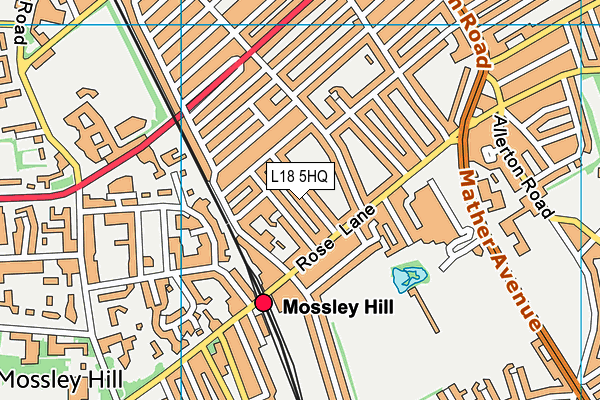 L18 5HQ map - OS VectorMap District (Ordnance Survey)