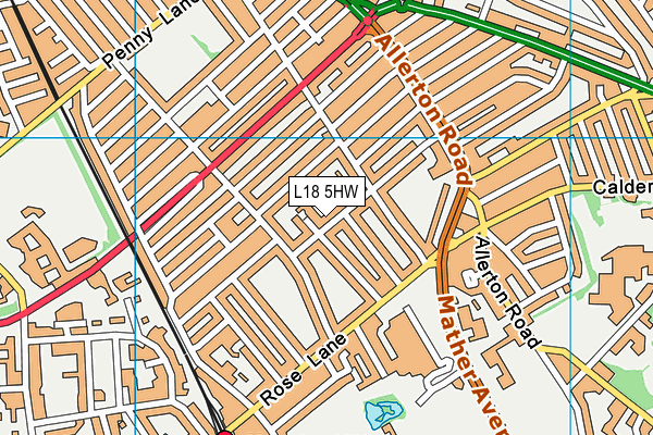 L18 5HW map - OS VectorMap District (Ordnance Survey) L18 5HW map - OS VectorMap District (Ordnance Survey)