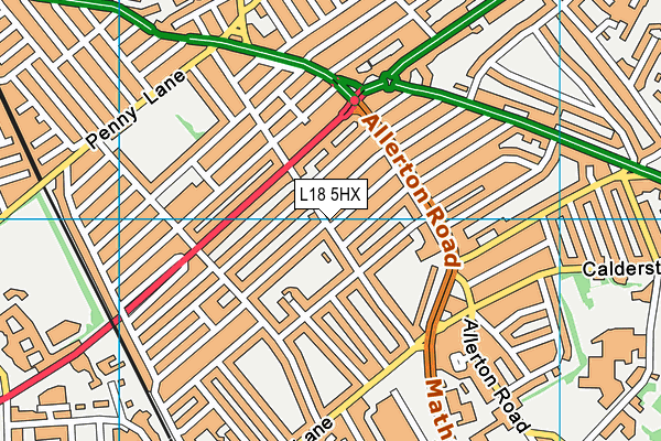 L18 5HX map - OS VectorMap District (Ordnance Survey) L18 5HX map - OS VectorMap District (Ordnance Survey)