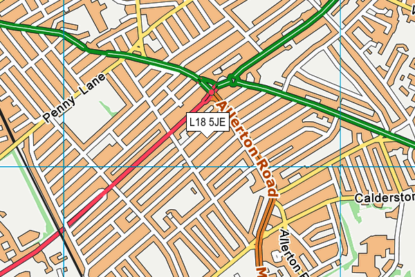 L18 5JE map - OS VectorMap District (Ordnance Survey)