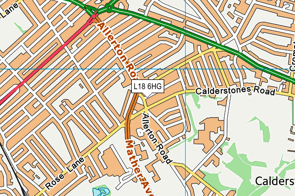 L18 6HG map - OS VectorMap District (Ordnance Survey) L18 6HG map - OS VectorMap District (Ordnance Survey)
