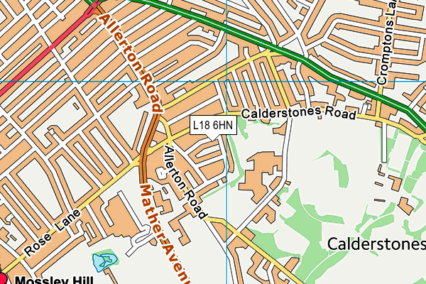 L18 6HN map - OS VectorMap District (Ordnance Survey) L18 6HN map - OS VectorMap District (Ordnance Survey)
