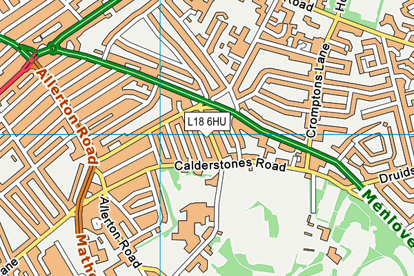 L18 6HU map - OS VectorMap District (Ordnance Survey) L18 6HU map - OS VectorMap District (Ordnance Survey)