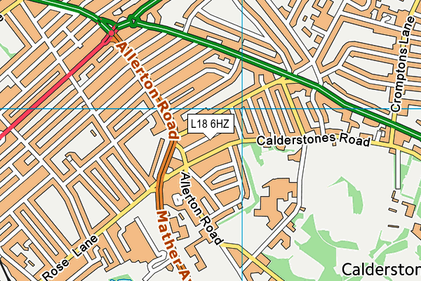 L18 6HZ map - OS VectorMap District (Ordnance Survey) L18 6HZ map - OS VectorMap District (Ordnance Survey)