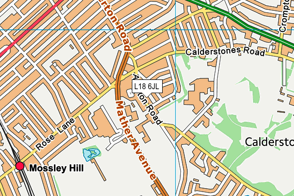L18 6JL map - OS VectorMap District (Ordnance Survey) L18 6JL map - OS VectorMap District (Ordnance Survey)