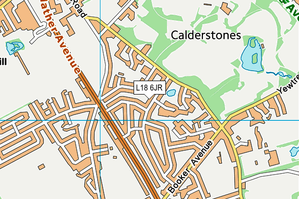 L18 6JR map - OS VectorMap District (Ordnance Survey)