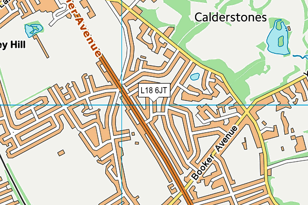 L18 6JT map - OS VectorMap District (Ordnance Survey)