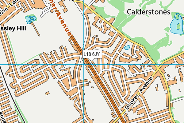 L18 6JY map - OS VectorMap District (Ordnance Survey)