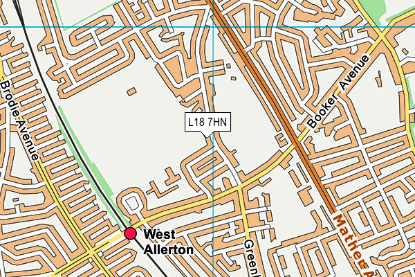 L18 7HN map - OS VectorMap District (Ordnance Survey)