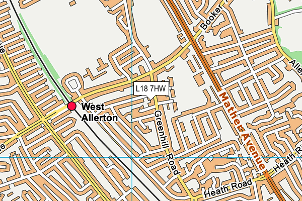 L18 7HW map - OS VectorMap District (Ordnance Survey) L18 7HW map - OS VectorMap District (Ordnance Survey)