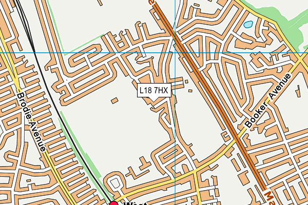 L18 7HX map - OS VectorMap District (Ordnance Survey) L18 7HX map - OS VectorMap District (Ordnance Survey)