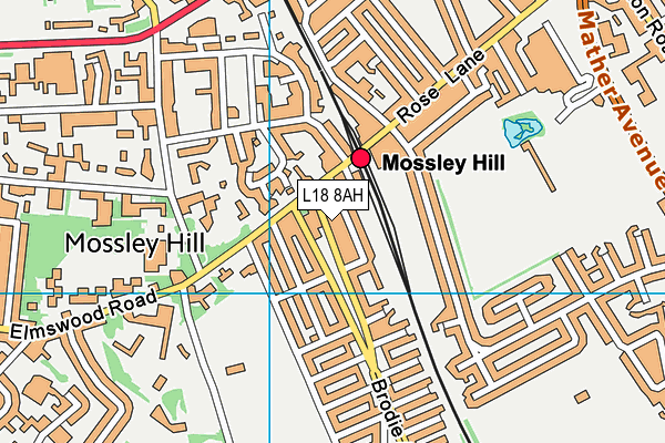 L18 8AH map - OS VectorMap District (Ordnance Survey) L18 8AH map - OS VectorMap District (Ordnance Survey)