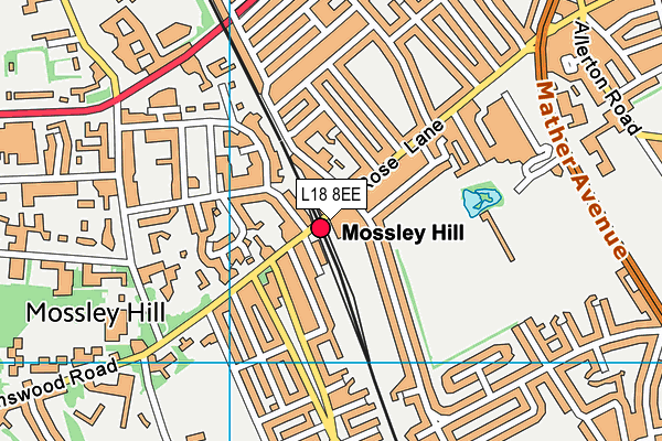 L18 8EE map - OS VectorMap District (Ordnance Survey) L18 8EE map - OS VectorMap District (Ordnance Survey)