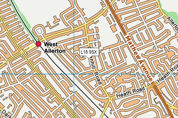 L18 9SX map - OS VectorMap District (Ordnance Survey)