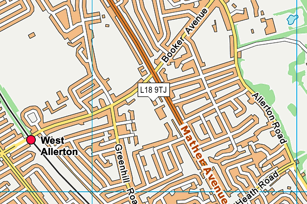 L18 9TJ map - OS VectorMap District (Ordnance Survey) L18 9TJ map - OS VectorMap District (Ordnance Survey)