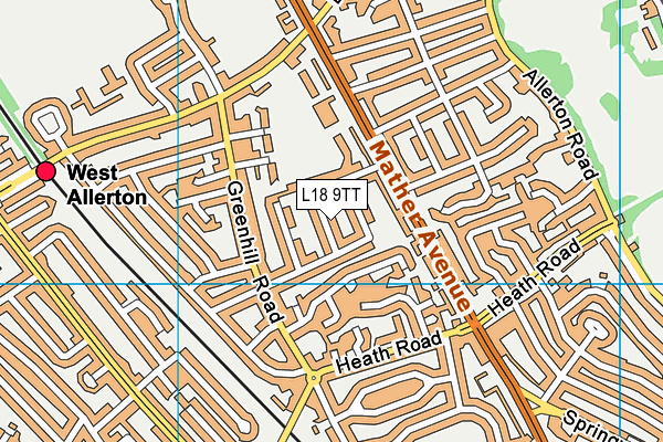 L18 9TT map - OS VectorMap District (Ordnance Survey) L18 9TT map - OS VectorMap District (Ordnance Survey)