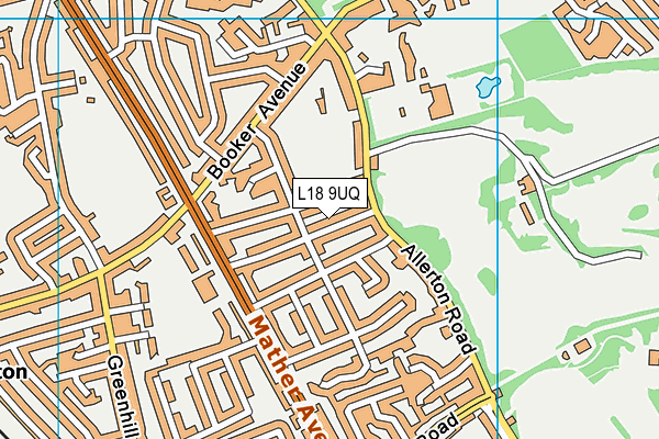 L18 9UQ map - OS VectorMap District (Ordnance Survey) L18 9UQ map - OS VectorMap District (Ordnance Survey)