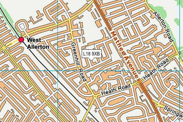 L18 9XB map - OS VectorMap District (Ordnance Survey) L18 9XB map - OS VectorMap District (Ordnance Survey)
