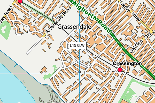 L19 0LW map - OS VectorMap District (Ordnance Survey)