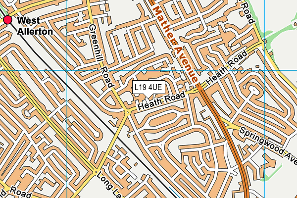 L19 4UE map - OS VectorMap District (Ordnance Survey) L19 4UE map - OS VectorMap District (Ordnance Survey)