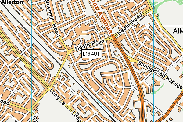 L19 4UT map - OS VectorMap District (Ordnance Survey) L19 4UT map - OS VectorMap District (Ordnance Survey)