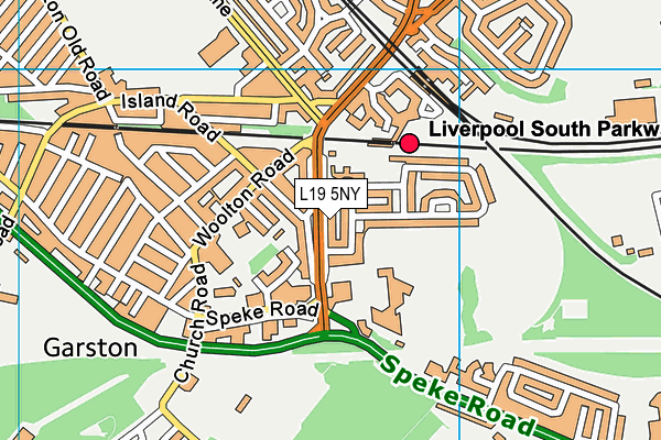 L19 5NY map - OS VectorMap District (Ordnance Survey)