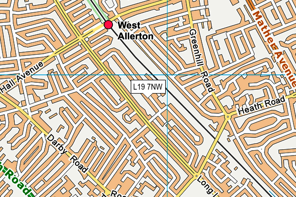 L19 7NW map - OS VectorMap District (Ordnance Survey)
