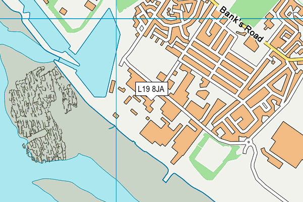 L19 8JA map - OS VectorMap District (Ordnance Survey) L19 8JA map - OS VectorMap District (Ordnance Survey)