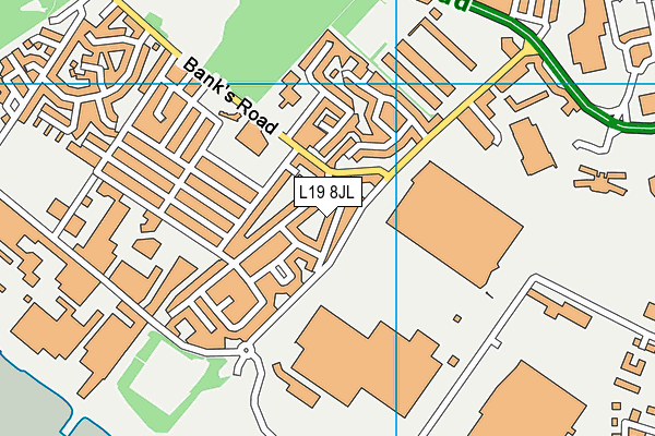L19 8JL map - OS VectorMap District (Ordnance Survey) L19 8JL map - OS VectorMap District (Ordnance Survey)