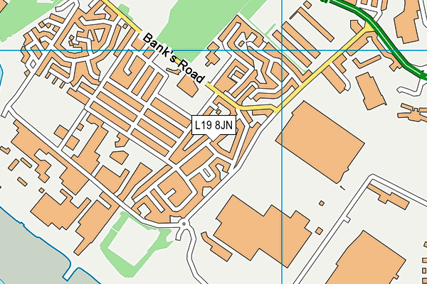 L19 8JN map - OS VectorMap District (Ordnance Survey) L19 8JN map - OS VectorMap District (Ordnance Survey)