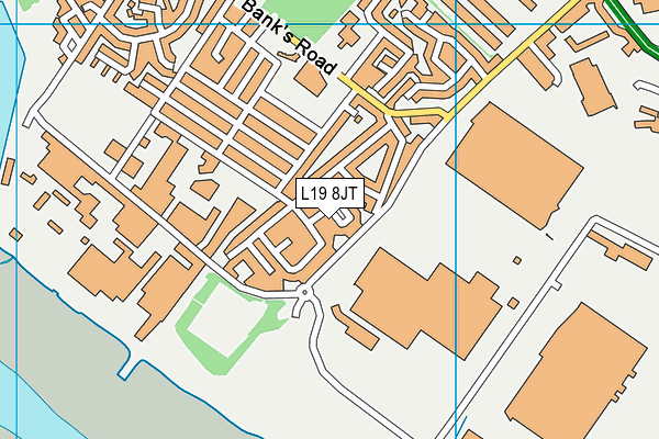 L19 8JT map - OS VectorMap District (Ordnance Survey) L19 8JT map - OS VectorMap District (Ordnance Survey)
